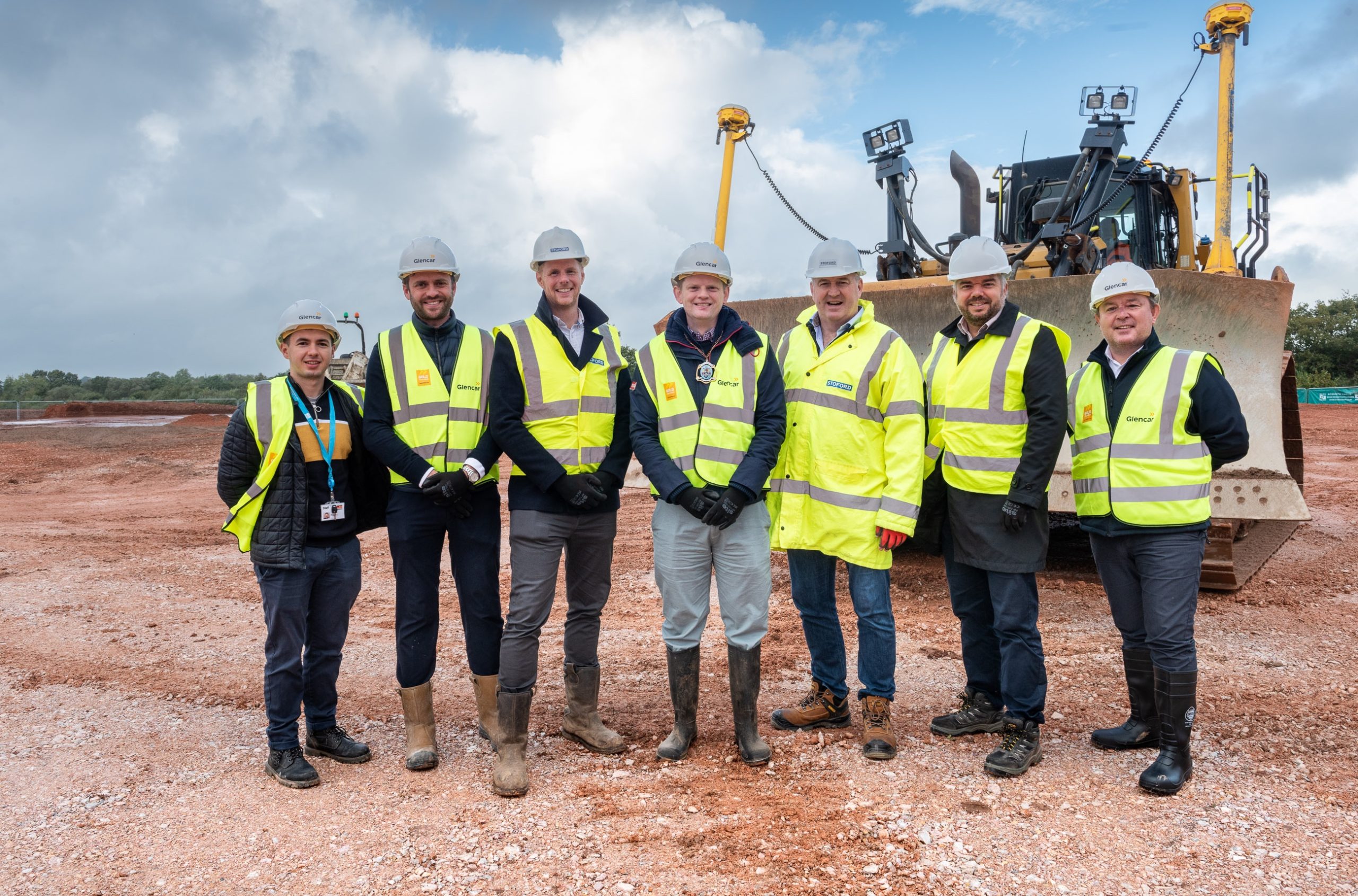 Key stakeholders in group shot for start of new logistics warehouse