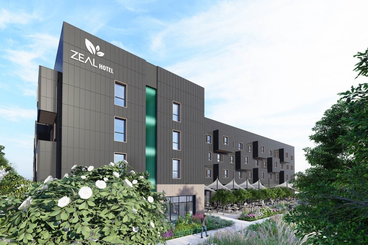 illustration of net zero Zeal Hotel at Exeter Science Park