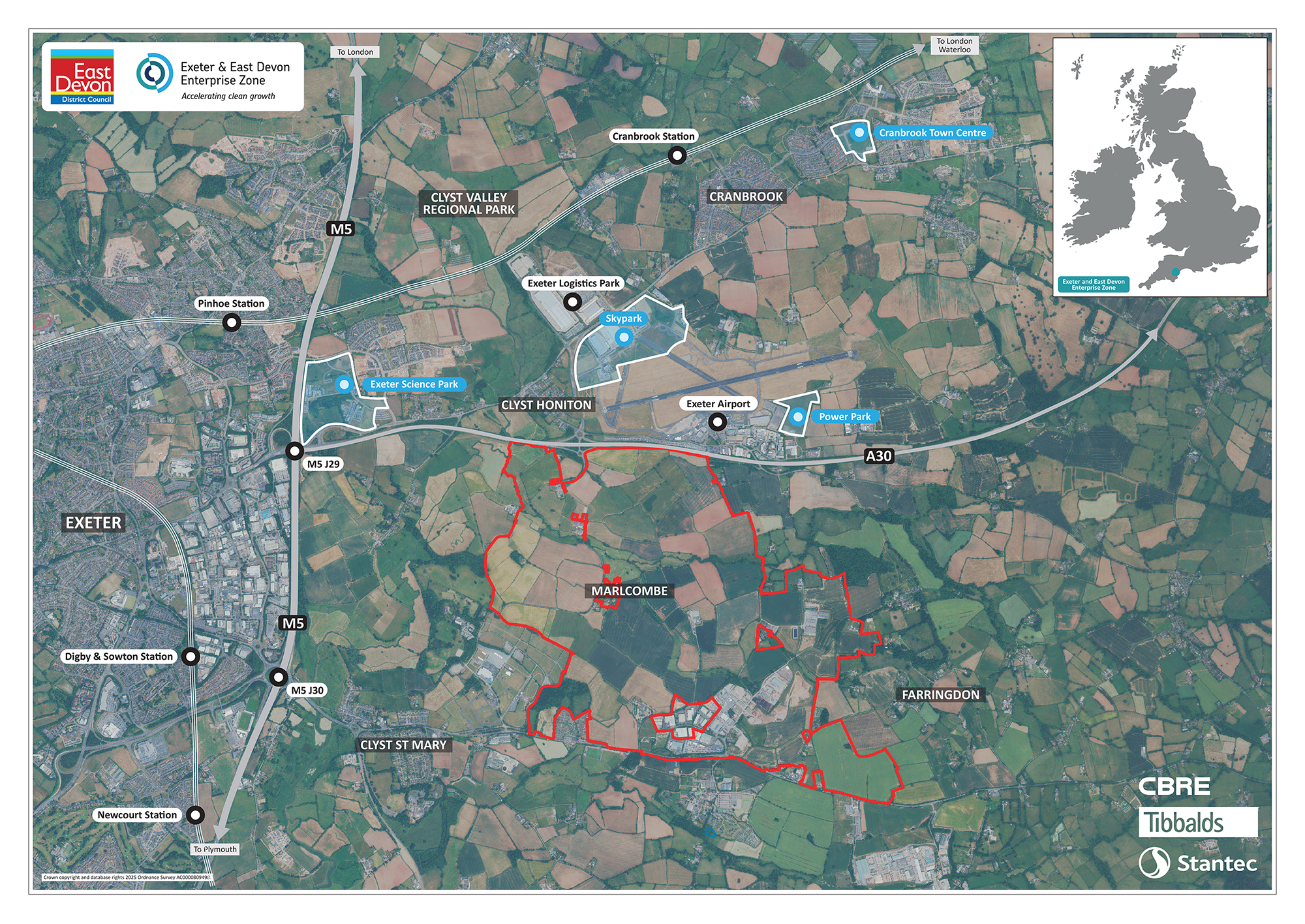 Exeter and East Devon Enterprise Zone near Marlcombe new town